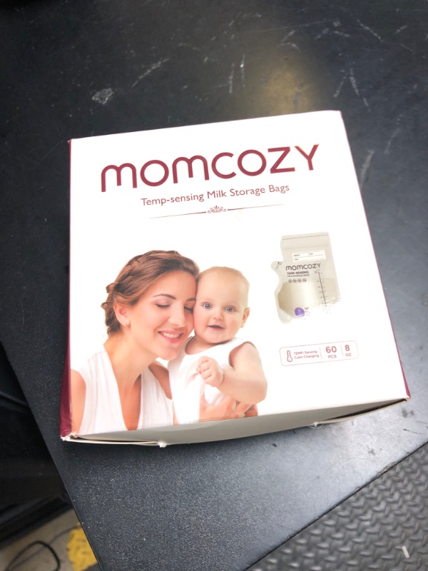Photo 1 of Momcozy Breastmilk Storage Bag, 8Oz, Temp-Sensing Color Change 60 Count Breast Milk Bags with Pour Spout, Milk Bag Self Standing for Breastfeeding, No Leak Presterilized for Freezer