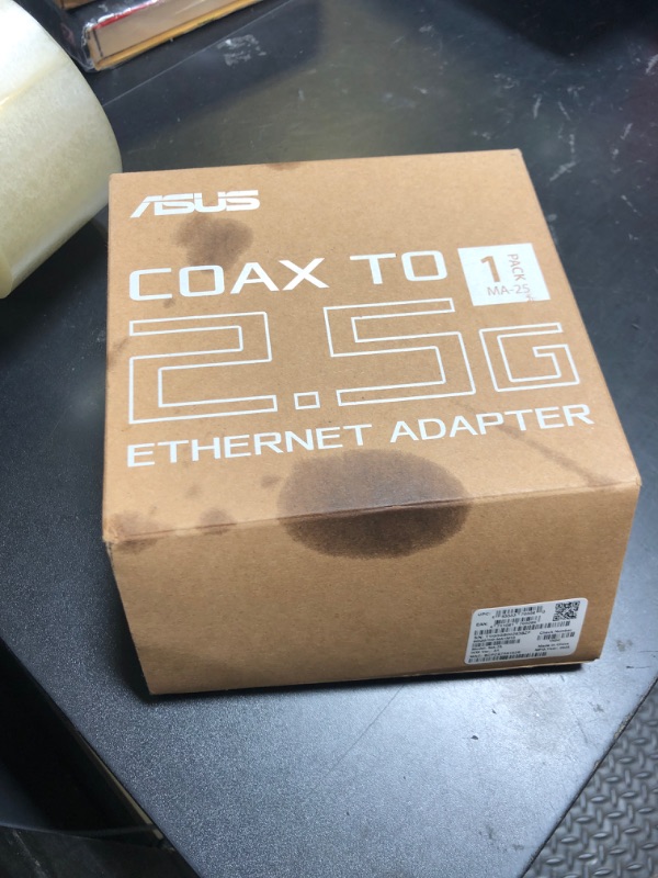 Photo 1 of ASUS 2.5Gbps Ethernet Over Coax Adapter (MA-25 1 Pack), MoCA 2.5, High Speed Internet, Mesh backhaul, TV Streaming, MPS Security, Wall-mountable
