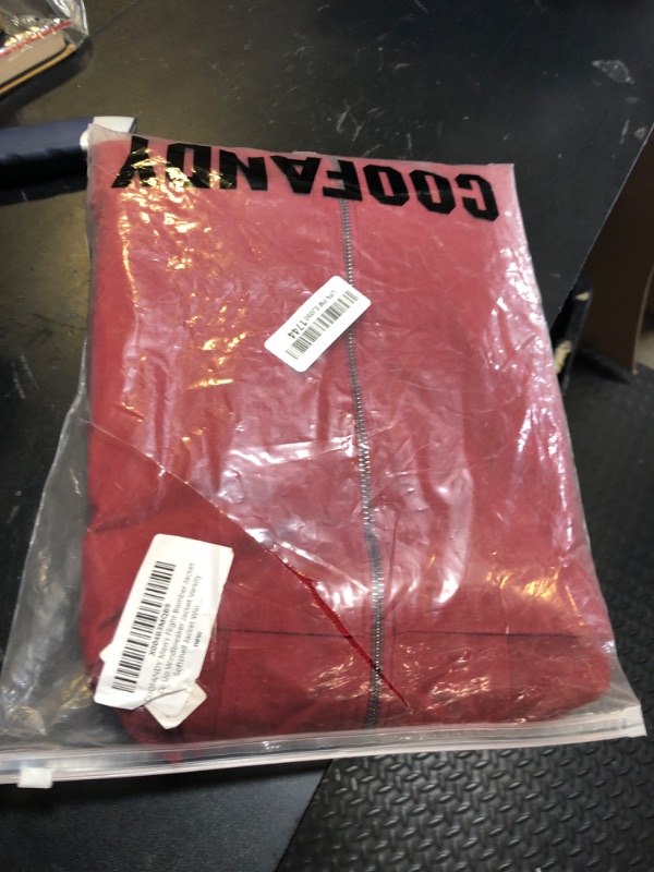 Photo 1 of COOFANDY Men's Flight Bomber Jacket Zip Up Windbreaker Jacket Varsity Softshell Jacket Wine Red, Large