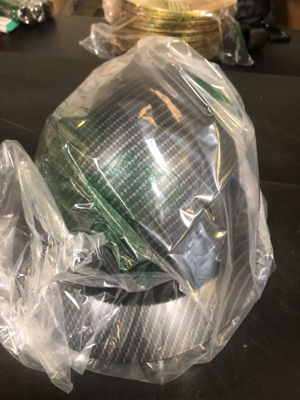 Photo 1 of Acerpal Full Brim Non-Vented Classic Black Carbon Fiber Design Matte Finish OSHA Construction Approved Hard Hat with 6-Point Suspension Casco de construccion