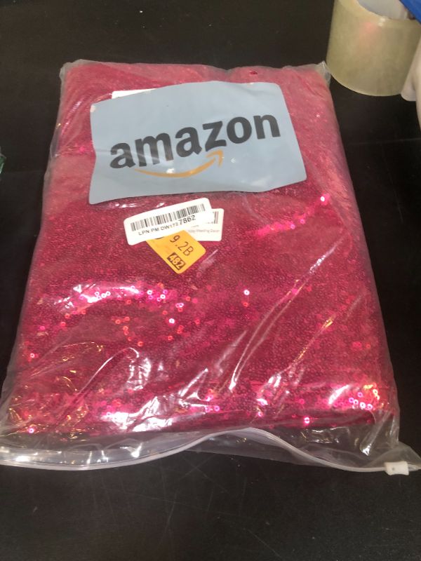 Photo 1 of HMQIANG Fuchsia Sequin Backdrop Sequin Backdrop (8FTx8FT, Fuchsia) Sparkly Background Drapes for Party Birthday Weeding Decor