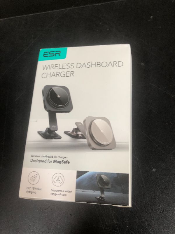 Photo 1 of ESR for Qi2 15W MagSafe Car Mount Charger, Qi2-Certified Universal Dashboard/Tesla MagSafe Car Charger, Magnetic Wireless Charging, Adjustable Car Phone Holder for iPhone 16/15/14/13/12, S25, Black