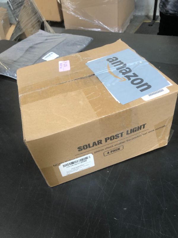 Photo 1 of APONUO 4x4 Post Solar Lights,Solar Post Cap Lights 2 Modes 1000mAh,Fence Post Solar Lights IP64 Waterproof Fence Deck Patio Decor for Posts 4x4 & 6x6 Wood/5x5 Vinyl,Black,4 Pack