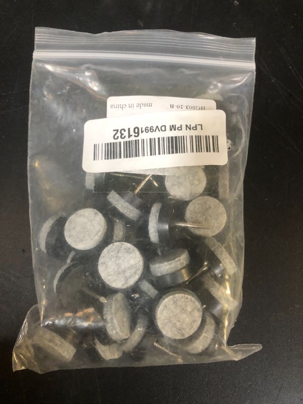 Photo 1 of 40pcs Round Heavy Duty Nail-on Felt Pad for Furniture Chair Table Leg Feet Floor Protectors Slide Smoothly (Black, Pad Diameter 20mm)