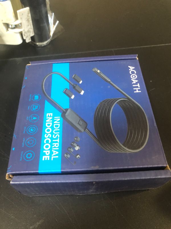 Photo 1 of Acoath Endoscope Camera with Light, Dual-Lens 1920P HD Borescope with 8 Adjustable LED Lights, IP67 Waterproof Boroscope Inspection Tools, 33ft Semi-Rigid Snake Camera for iOS & Android