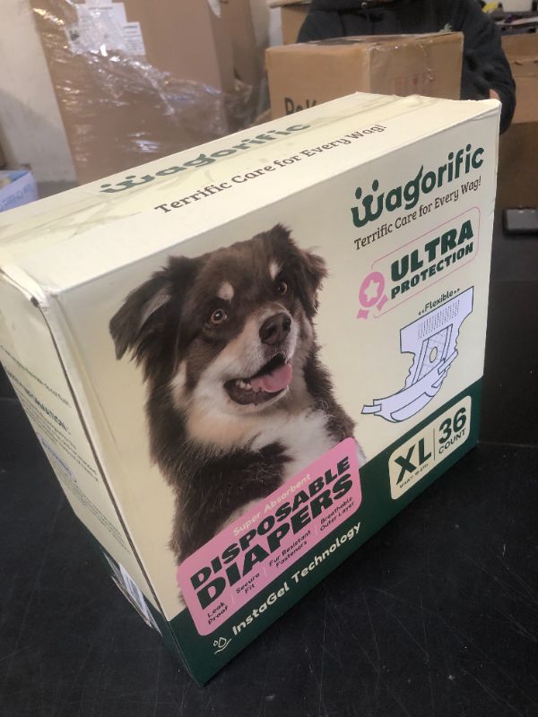 Photo 1 of Dog Diapers for Female Dogs: Leakproof, Adjustable, Soft, and Breathable Disposable Diapers for Female Doggie – Perfect for Incontinence, Training, and Travel – 36 Pack Size XL