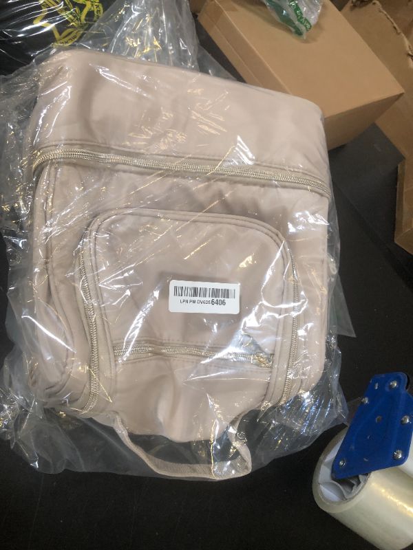 Photo 1 of Wearable Breast Pump Bag with Cooler Compartment Fits for Willow/Elvie/Momcozy M5/S12 Pro/Medela, Breast Milk Travel Tote Bag with Ice Pack & Waterproof Mat,Apricot