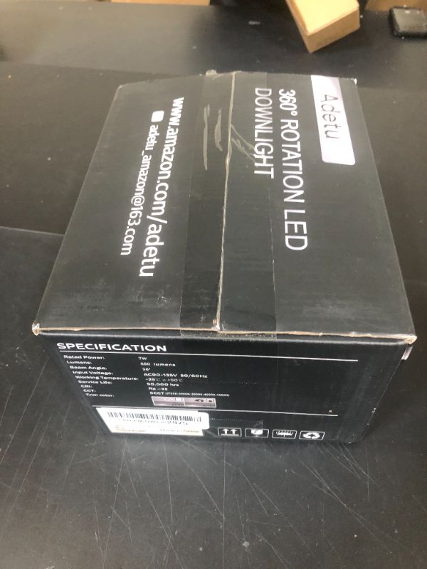 Photo 1 of Adetu 3 Inch 5CCT Gimbal Black Led Recessed Lighting with Junction Box, 2700K/3000K/3500K/4000K/5000K, 7W Eqv 80W, 360°+90° Adjustable Led Recessed Lights, 800LM Brightness - ETL (Black, 6 Pack)
