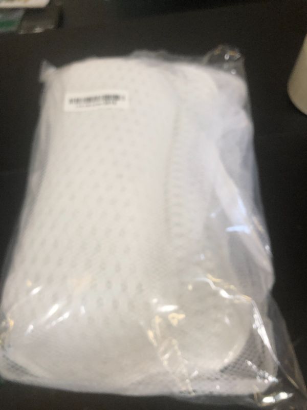 Photo 1 of WONDERfoam Thick Padded Ergonomic Bath Pillow for Tub, Bathtub Headrest Neck and Back Support, Strong Suction Cups, Machine Washable Breathable Mesh Quick Dry Pillows, Luxury Spa Accessories, White