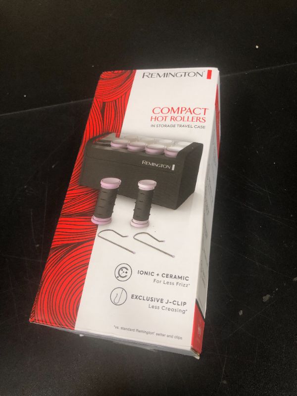 Photo 1 of Remington Compact Ceramic Dual Voltage Hot Rollers for Long and Short Hair, Hair Setters, Hair Curlers, 1-1 ¼" Purple/Black, 10 Piece Set