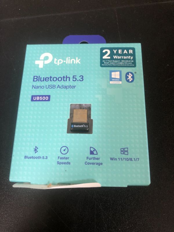 Photo 1 of TP-Link USB Bluetooth Adapter for PC, Bluetooth 5.0/5.3 Dongle Receiver, Plug and Play, Nano Design, EDR & BLE, Supports Windows 11/10/8.1/7 for Desktop, Laptop, PS5/PS4/Xbox Controller (UB500)