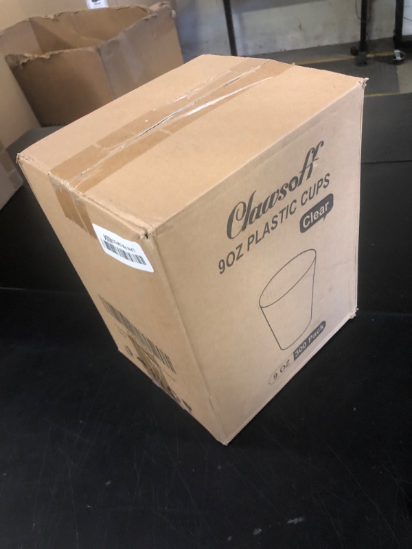 Photo 1 of Clawsoff 9 oz Clear Plastic Cups, 300 Pack Disposable Fancy Cup for Wedding, Cocktail Cups 9 Ounce, Bulk Clear Plastic Tumblers for Iced Coffee, Cold Beverage
