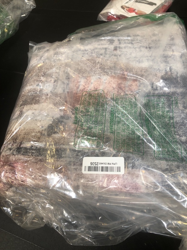 Photo 1 of vivorug Ultra Soft Area Rug 5x7, Non Slip Washable Foldable, Stain Resistant Abstract Rugs for Living Room Bedroom, Modern Fuzzy Rug (Gray/Rust, 5'x7')