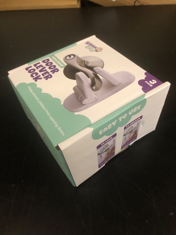 Photo 1 of Door Lever Lock (3 Pack) Prevents Toddlers from Opening Doors. 3.25" L * 1.5" W * 4.5" H Easy One Hand Operation for Adults. Durable ABS with 3M Adhesive Backing. Simple Install, No Tools Needed.