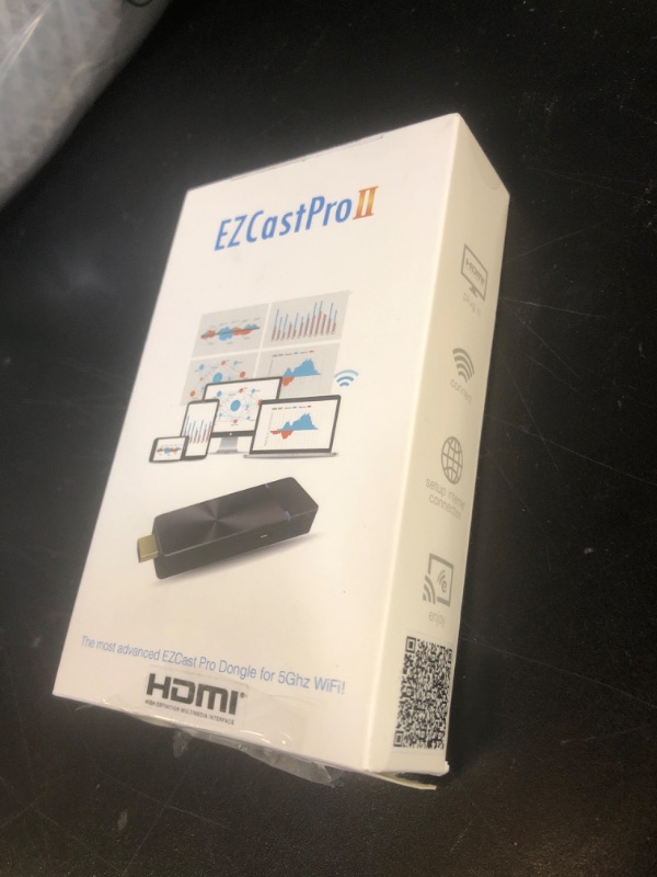 Photo 1 of EZCast PRO II Dongle | 5G Wireless HDMI Extender and Receiver, Stream 4K Video, Supports Airplay, Miracast, High Speed MIMO 2T2R WiFi, 4 to 1 Split Screens Features