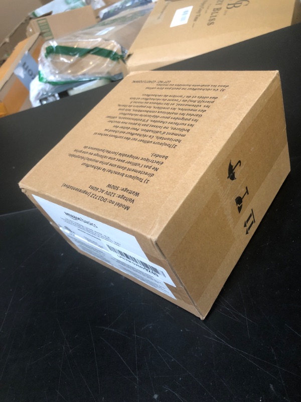 Photo 1 of Amazon Basics Ceramic Space Heater, Mini Heater for Office Desk, Portable Tent Heater for Camping (Indoor Use), 500 W, With Tip-Over Protection, Lightweight (1.4 LBS), Blue, 5.9 x 3.2 x 6 inches