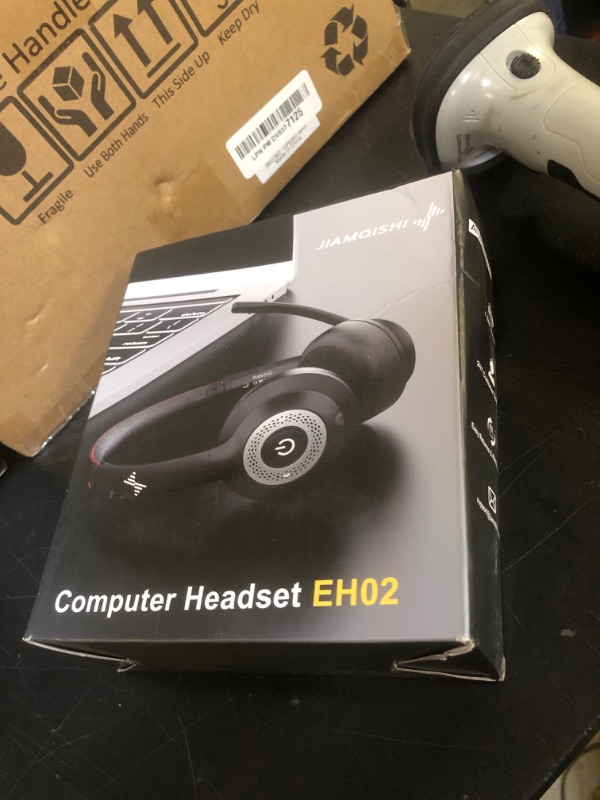 Photo 1 of Wireless Headset with AI Noise Cancelling Microphone Bluetooth Headset - Bluetooth V5.2 Headphones with USB Dongle & Mic Mute for Computer/Laptop/PC/iPhone/Android/Cell Phones (Bluetooth+USB Dongle)
