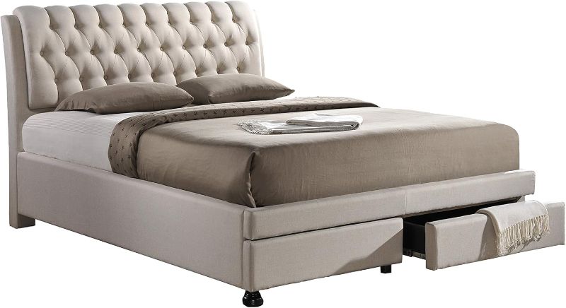 Photo 1 of HEAD BOARD ONLY -- Baxton Studio BBT6423-Light King Platform, Light Beige 