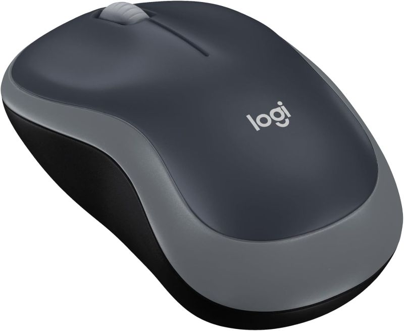 Photo 1 of Logitech M185 Wireless Mouse, 2.4GHz with USB Mini Receiver, 12-Month Battery Life, 1000 DPI Optical Tracking, Ambidextrous PC/Mac/Laptop - Swift Grey