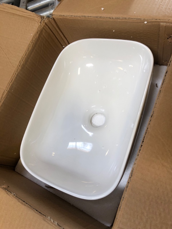Photo 1 of J-FAMILY JFBS88 14.5'' x 10'' Bathroom Small Vessel Sink Above Counter White Porcelain Ceramic Sink Bowl Small Vanity Sink Lavatory Wash Basin