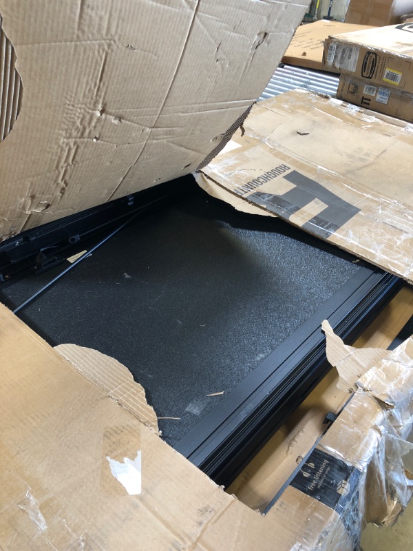 Photo 1 of Rough Country Hard Tri-Fold Flip-Up Truck Bed Tonneau Cover for Chevy Silverado & GMC 1500/2500HD/3500HD (2014-2019) - Fits 6'7" (78.8-78.9") Bed with Rail Caps