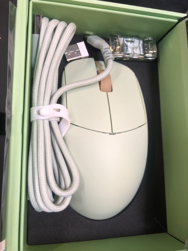 Photo 1 of Lamzu Atlantis OG V2 Pro Wireless Gaming Mouse, Ultra Lightweight 57g, 26000 DPI, Symmetrical, Mechanical Switch, Silver TTC Encoder, PAW3395 Sensor, MCU Nordic 52840-Matcha Green