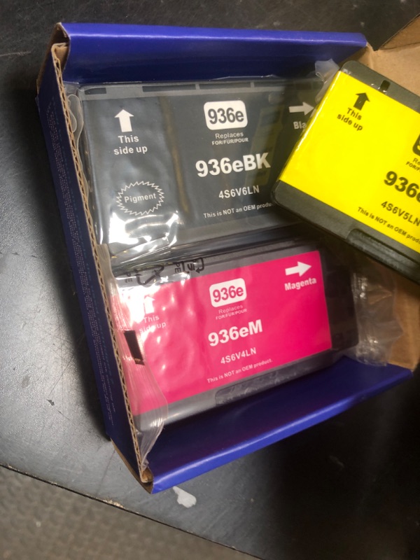 Photo 1 of 936XL 936 Ink Cartridges Combo Pack Replacement for HP Ink 936XL Black and 936 Color Work with HP OfficeJet Pro 9120 Series 9720 9730 9110 9120 9130 9110b 9120b 9130b Printers | with Chip - 4 Pack