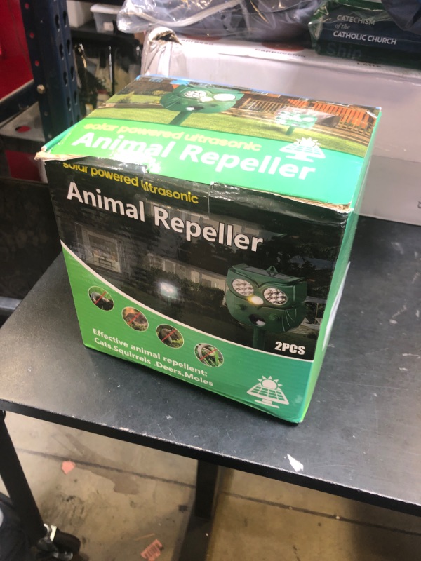 Photo 1 of 2 Pack Upgraded Solar Ultrasonic Animal Repellent Outdoor, Waterproof Cat Repellent Outdoor, Deer Repellent with Motion Detection and LED Flash Light,Effectively Scares Animals Out of Yard and Farm