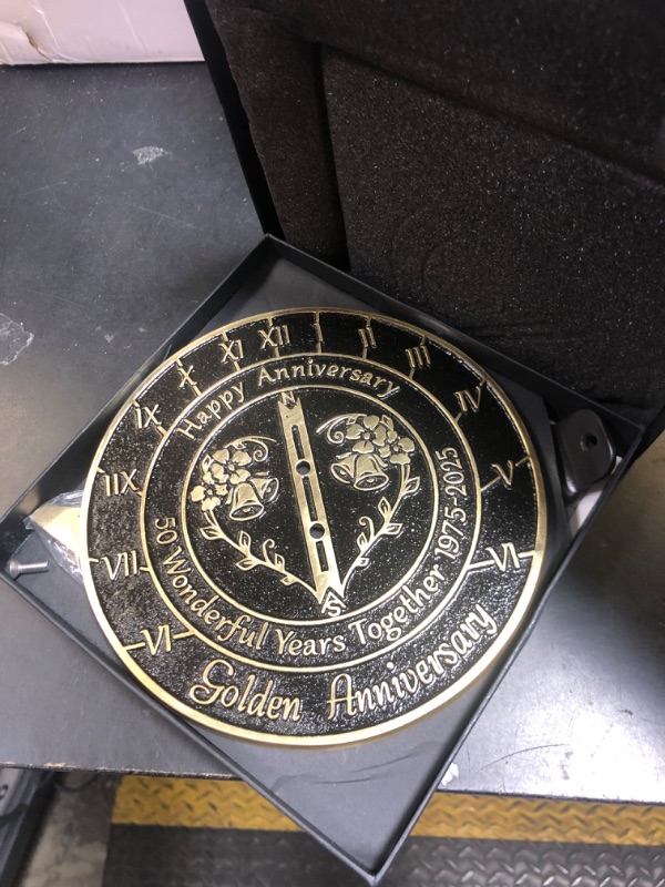 Photo 1 of Anniversary Sundial Gift for 50th Golden Wedding Anniversary in 2025 - Recycled Metal Home Decor Or Garden Present Idea - Handmade in UK for Him, Her Parents Or Couples 50 Year Celebration
