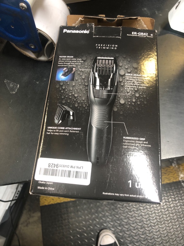 Photo 1 of Panasonic Cordless Men's Beard Trimmer With Precision Dial, Adjustable 19 Length Setting, Rechargeable Battery, Washable - ER-GB42-K (Black)