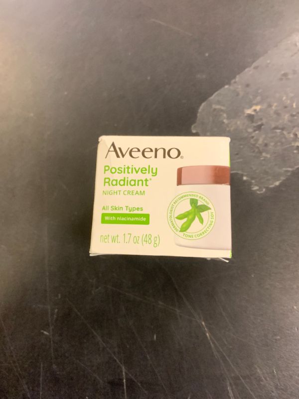 Photo 1 of Aveeno Positively Radiant Moisturizing Face & Neck Night Cream with Tone Correcting Soy & Niacinamide, Night Cream Targets Dull Skin & Evens Skin Tone & Texture, Hypoallergenic, 1.7 oz
