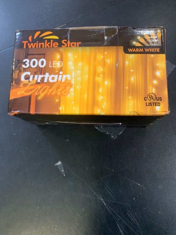 Photo 1 of Twinkle Star 300 LED Window Curtain String Light Wedding Party Home Garden Bedroom Outdoor Indoor Wall Decorations, Warm White