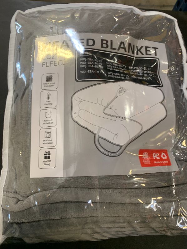 Photo 1 of SUNNY HEAT Electric Heated Blanket 72"x84" Full Size Cozy Warm Double Sided Flannel with 4 Heating Levels & 10H Shut Off, Machine Washable Soft Blanket for Bed & Office, Light Grey