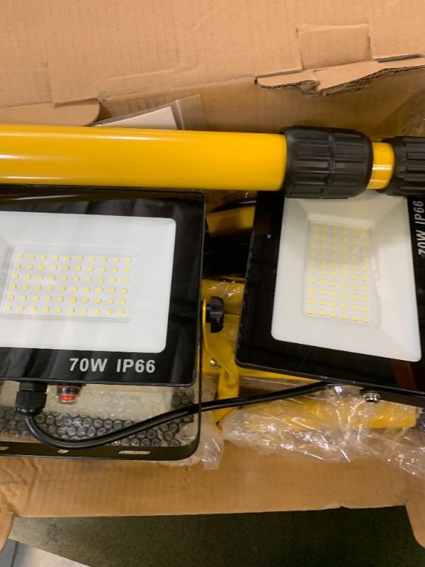 Photo 1 of 21000Lumen LED Work Lights with Stand - 3 Head Portable Work Light on Stand - IP66 Waterproof Tripod Worklights for Outdoor Indoor Job Site Workshop Garage Construction Site Lighting