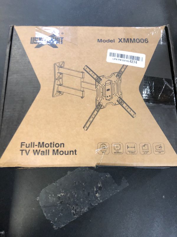 Photo 1 of USX MOUNT UL Listed Full Motion TV Mount, Swivel Articulating Tilt TV Wall Mount for 26-55Inch LED, 4K, Wall Mount Bracket with VESA 400x400mm Up to 77lbs, Perfect Center Design -XMM006-1