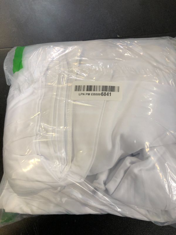 Photo 1 of 10x10ft Wrinkle Free White Backdrop Curtain for Parties Soft Fabric Drapes Wedding White Curtain Backdrop for Birthday Party Decorations Background for Photography 5x10ft, 2 Panels