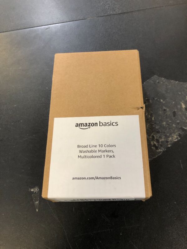 Photo 1 of Amazon Basics Colored Markers Pack of 10, Broad Line Washable Markers, Multicolored for Drawing, School
