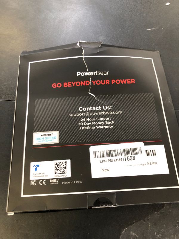 Photo 1 of PowerBear 4K HDMI Cable 10 ft | High Speed Hdmi Cables, Braided Nylon & Gold Connectors, 4K @ 60Hz, Ultra HD, 2K, 1080P, ARC & CL3 Rated | for Laptop, Monitor, PS5, PS4, Xbox One, Fire TV, & More