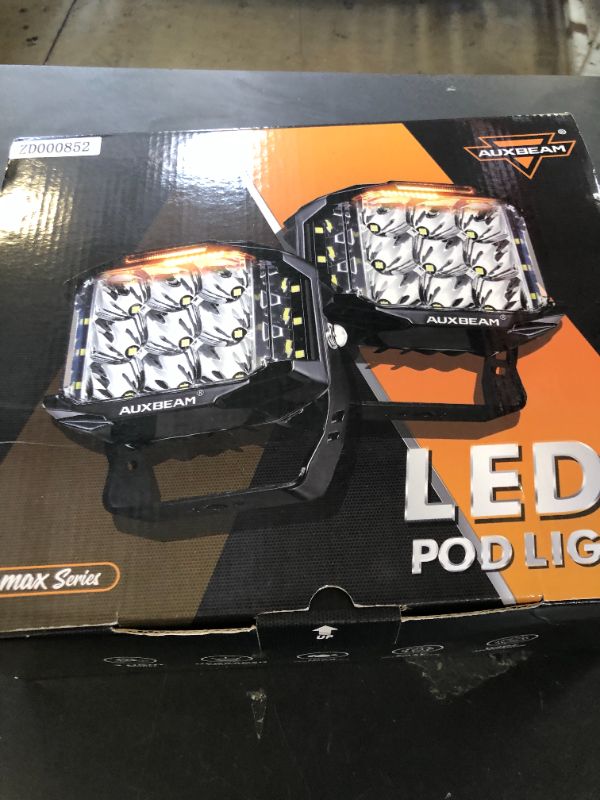 Photo 1 of Auxbeam 5" 168W LED Cube Pods Offroad Driving Light with Amber Covers, 16440LM Bright Square Offroad Lights with Side Shooter 270° Combo Beam Ditch Light, DRL for Jeep ATV Wrangler Ford Truck Pickup
