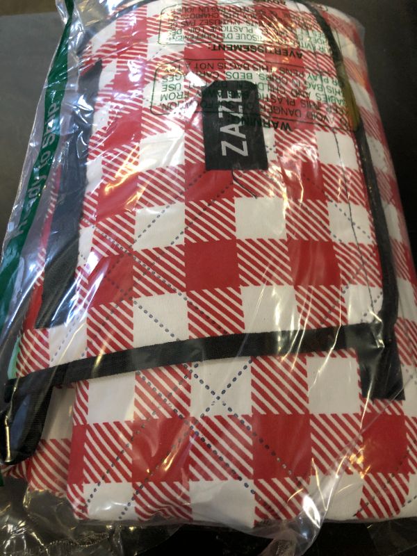 Photo 1 of ZAZE Picnic Blanket Extra Large Waterproof, 80''x80''Checkered Picnic Blankets Beach, Outdoor, Camping on Grass Accessories Couple Ideas Wedding Registry Gifts (Red and White)