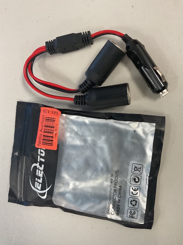 Photo 1 of ELECTOP 1 to 2 Car Cigarette Lighter Splitter Adapter Power Charger Port, 12V 24V Plug Socket 2-Way Splitter Y Adapter, 10 inch 16AWG Cigarette Lighter Extension Cord with 15A Fuse