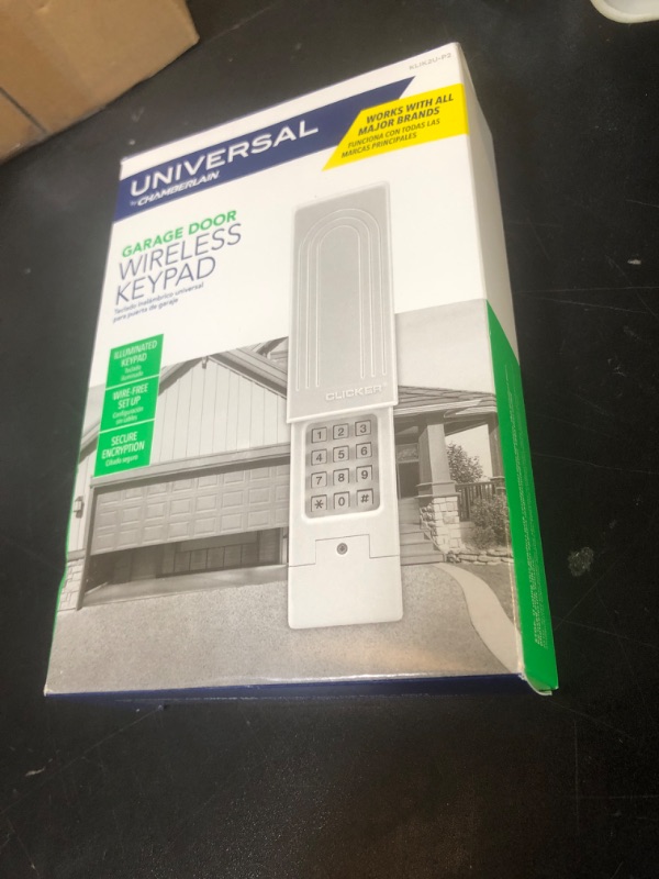Photo 1 of CHAMBERLAIN Clicker Keyless Entry KLIK2U-P2, Works with Chamberlain, LiftMaster, Craftsman, Genie and More, Security +2.0 Compatible Garage Door Opener Keypad, White