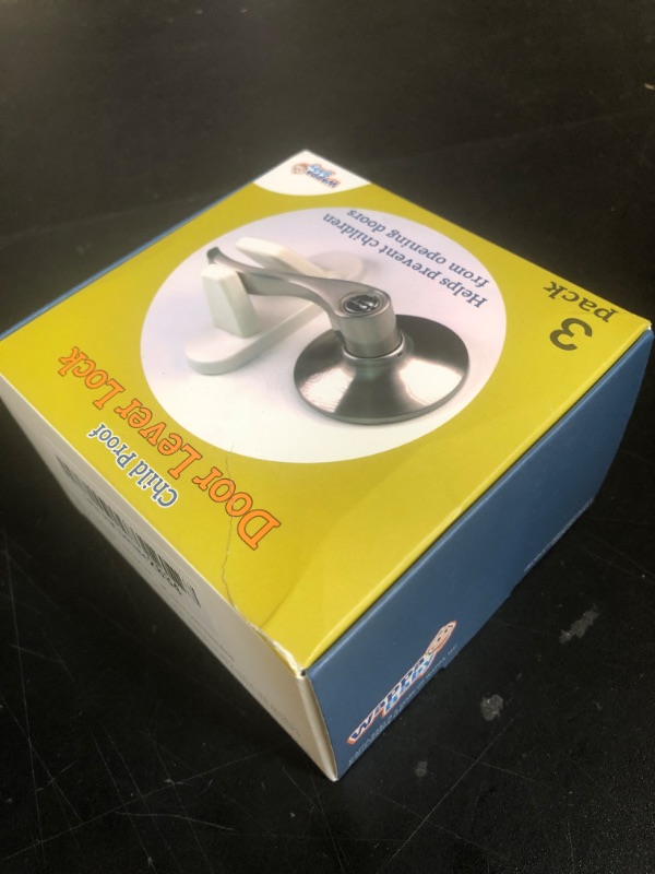 Photo 1 of Door Lever Lock (3 Pack) Prevents Toddlers from Opening Doors. 3.25" L * 1.5" W * 4.5" H Easy One Hand Operation for Adults. Durable ABS with 3M Adhesive Backing. Simple Install, No Tools Needed.