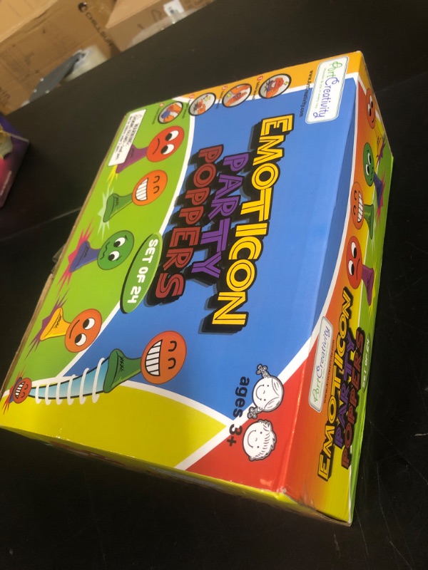 Photo 1 of ArtCreativity 24 PC Emoticon Jumping Popper Toys, Light Up Jumping Spring Launchers with Flashing LED's, Pop Up to 4 Feet High, Kids Jumping Toys, LED Light Up Party Favors for Kids Goodie Bags