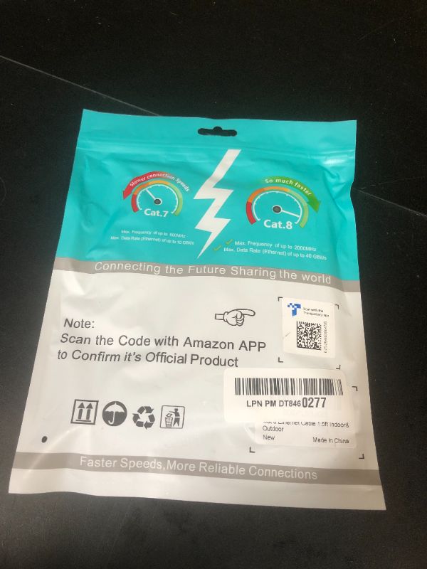 Photo 1 of Cat 8 Ethernet Cable, 1.5Ft 3Ft 6Ft 10Ft 15Ft 20Ft 30Ft 40Ft 50Ft 60Ft 100Ft Heavy Duty High Speed Internet Network Cable, Professional LAN Cable Shielded in Wall, Indoor&Outdoor