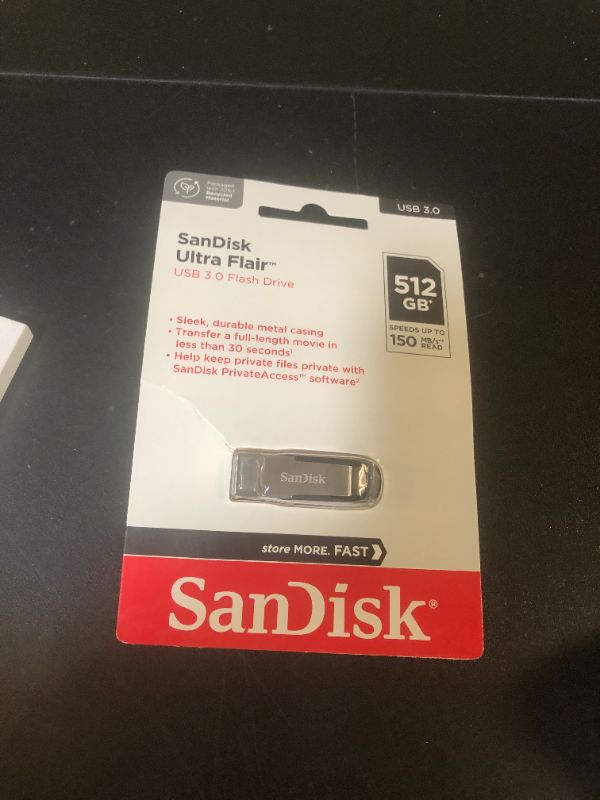 Photo 1 of SanDisk 512GB Ultra Flair USB 3.0 Flash Drive - SDCZ73-512G-G46,Black