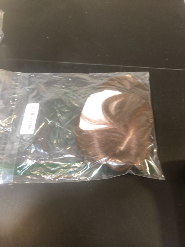 Photo 1 of Flufymooz Real Human Hair Toppers for women, 10 Inch Clip in Bangs 100? Human Hair Toppers for Thinning Hair, Cover Hair Topper Hair Pieces with 150% Density Silk Base-Medium Brown