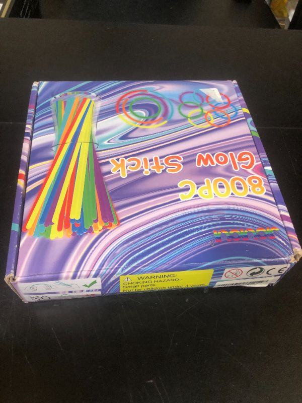 Photo 2 of JICUICUI Glow Sticks Bulk - Ultra Bright 800 Party Pack with Connectors for Easter Gift, Neon Birthday and Holidays - Multicolor 8" Glow Sticks Necklaces Bracelet