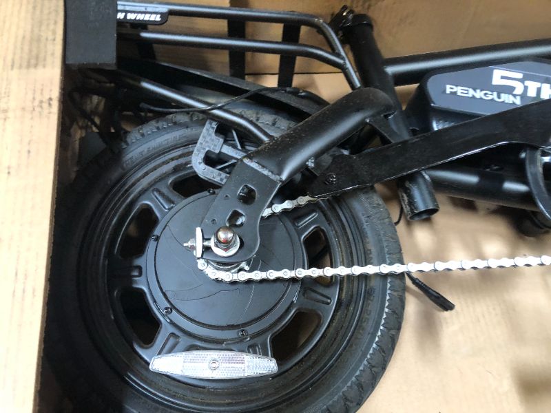 Photo 1 of 5TH WHEEL Penguin Electric Bike, Mini 14" E-Bikes with Foldable Handlebar and Adjustable Seat, Peak 700W Motor & 20 MPH, 40 Miles PAS Range Commuting Bikes with Dual 160MM Disc Brakes and Cargo Rack