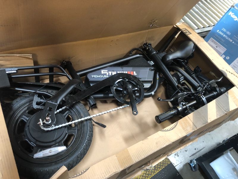 Photo 1 of 5TH WHEEL Penguin Electric Bike, Mini 14" E-Bikes with Foldable Handlebar and Adjustable Seat, Peak 700W Motor & 20 MPH, 40 Miles PAS Range Commuting Bikes with Dual 160MM Disc Brakes and Cargo Rack